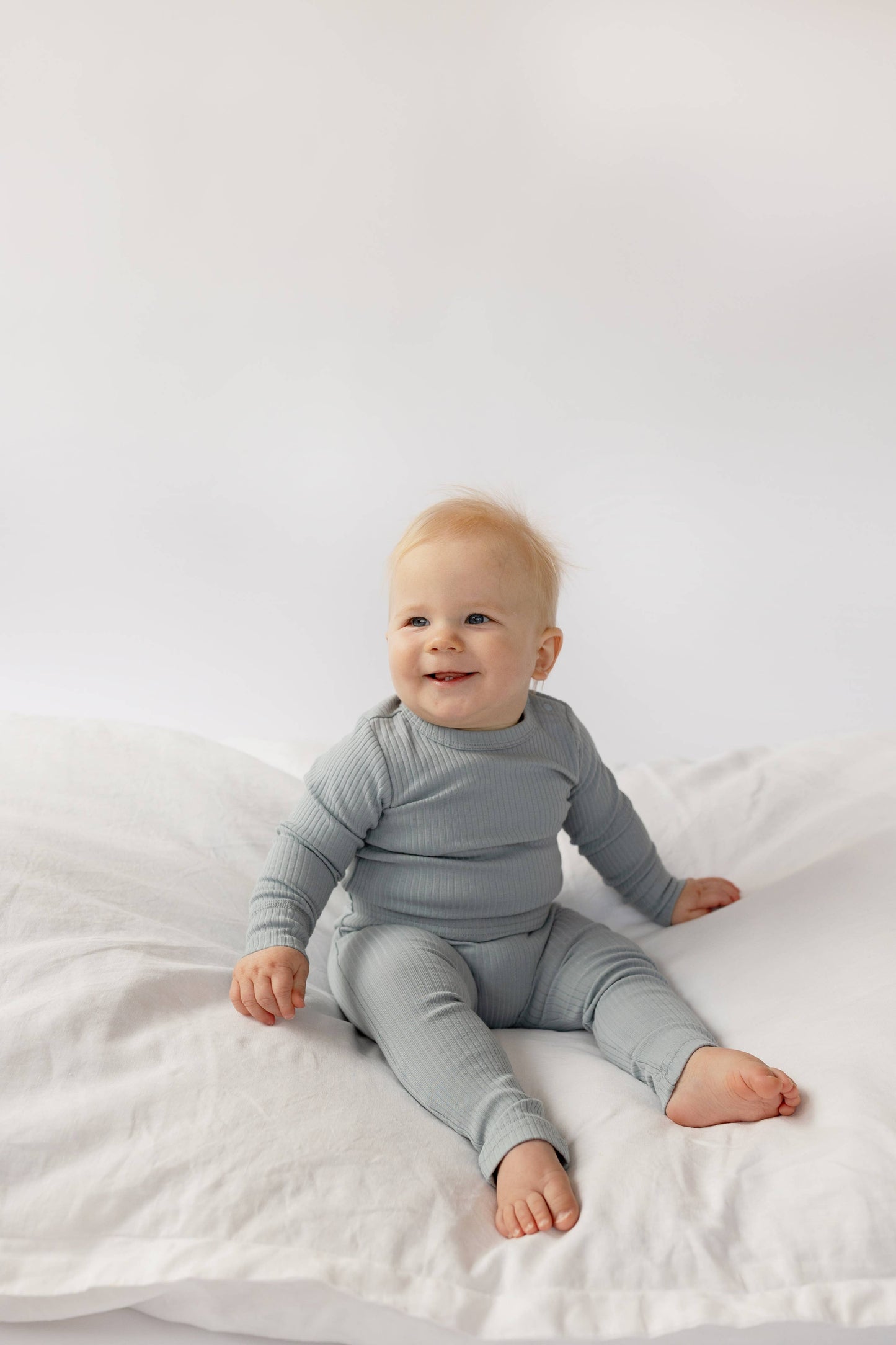 Basics Long Sleeve Bodysuit - Dusty Blue