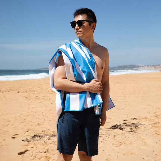 Sand Free Beach Towel - Santorini Blue