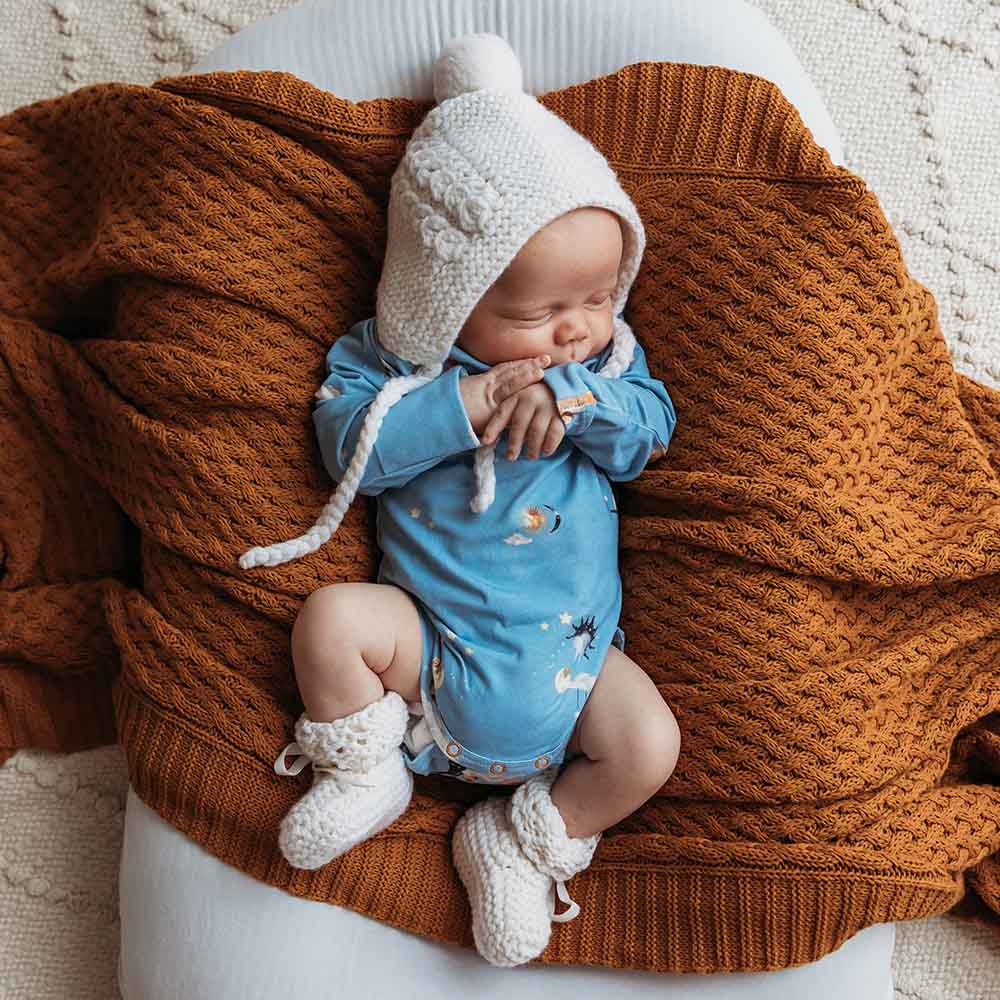 Ivory Merino Wool Bonnet & Booties