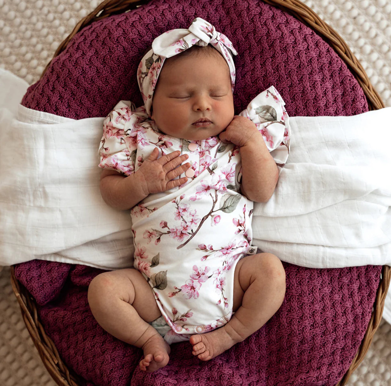 Cherry Blossom Short Sleeve Bodysuit