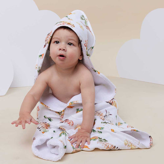 Snuggle Hunny Organic Baby Hooded Towel - Farm