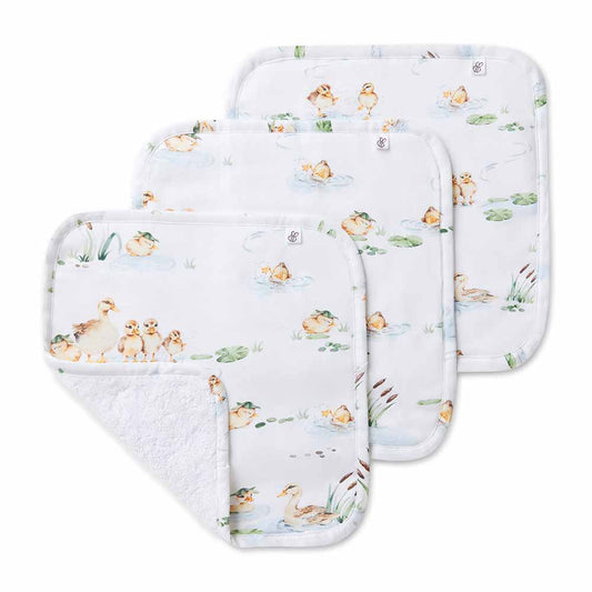 Organic 3 Pack Wash Cloths - Duck Pond