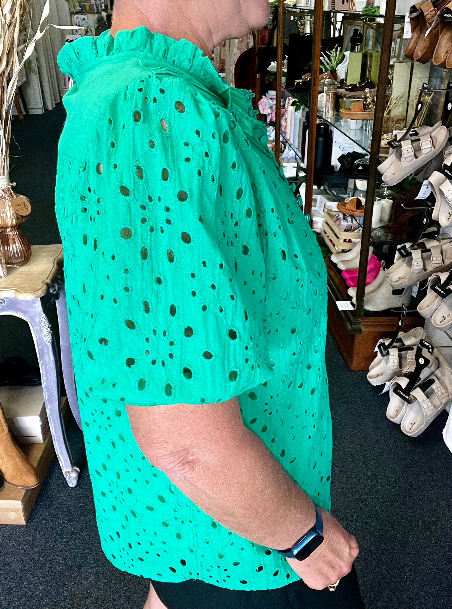 Chrissy Embroidered Top - Green