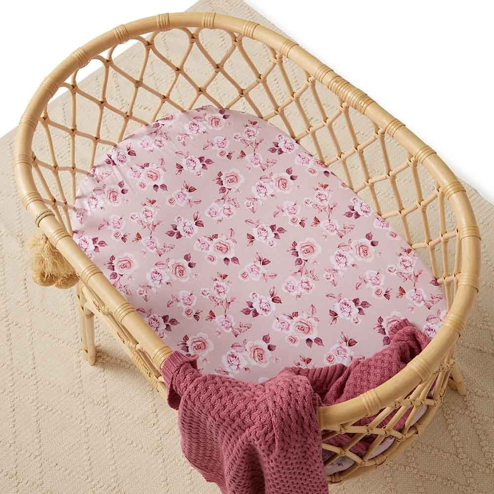 Snuggle Hunny Fitted Bassinet Sheet/Change Pad Cover - Blossom