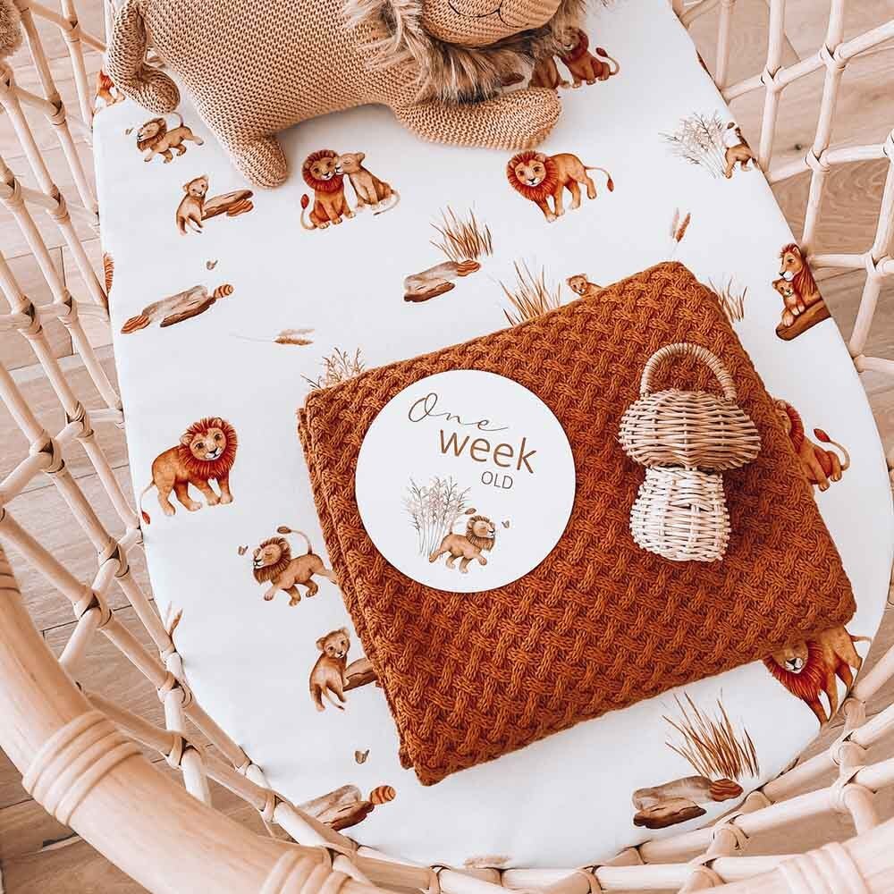 Snuggle Hunny Fitted Bassinet Sheet/Change Pad Cover - Lion