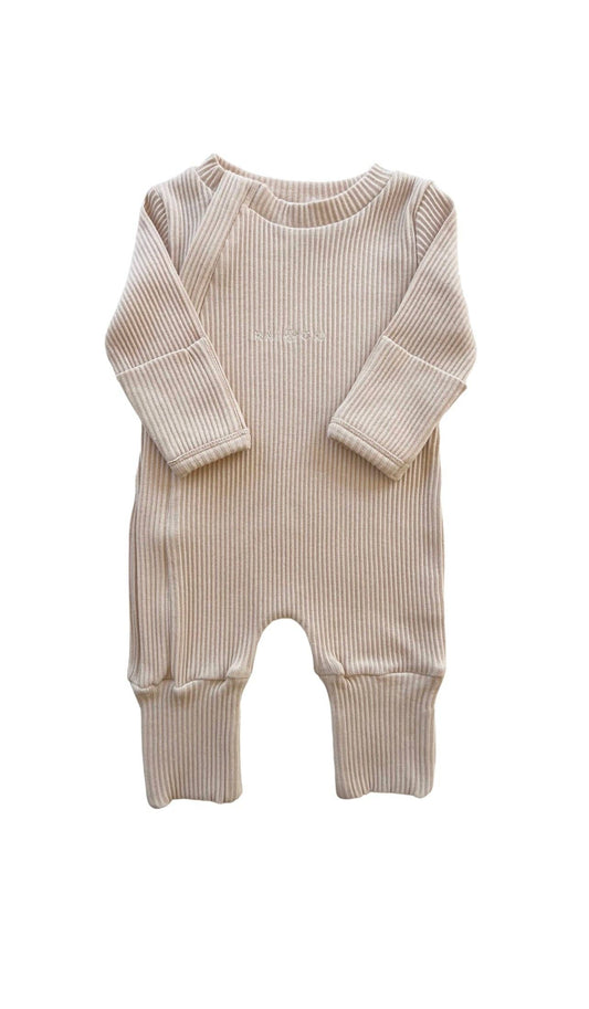 Ribbed Jumpsuits - Beige